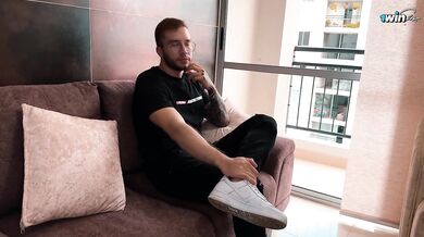 I tell my best friend about his unfaithful wife and we end up fucking in his living room (MILF)