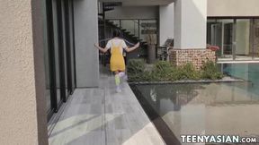 Hard Asian Teen Elle Voneva's Doggystyle Threesome Sucked