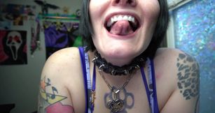 Big Tit Goth Slut Lets You Enjoy Their Dentures and Gums JOI