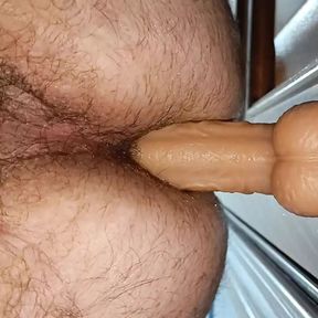 Enjoying the new dildo!