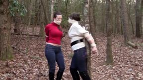 secretaries tied to trees outdoor double bondage