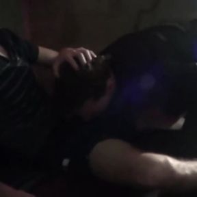 Sneaker submission in backroom by a scally lad