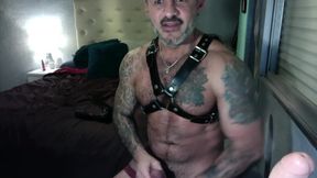 Hairy Tattooed Guy with a Cock Ring