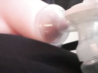 Sissy TS Likes her breast pump Day 4