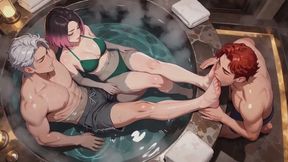 Male Feet Stories #20B: Hot Tub Soles and the Beta Who Paid for Them (Animated)