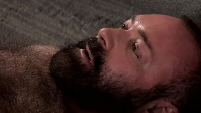 Buff and hairy hunk rims a stud and rams his ass