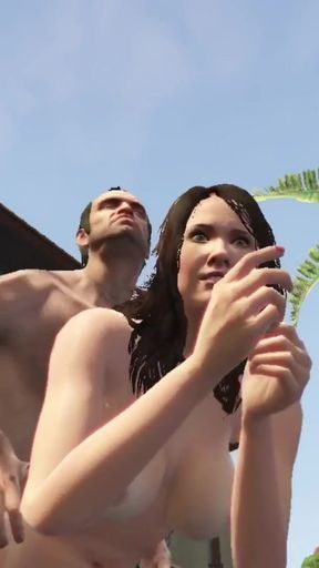 Captivating moment from &quot;Trevor and Cheating wife amanda having sex in Pool While Husband is not there&quot;