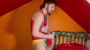 Gooner drowns in piss while choking on dildo sounds alone