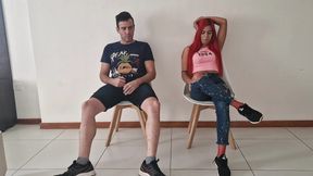 Flasing Dick and Sucking on Doggystile