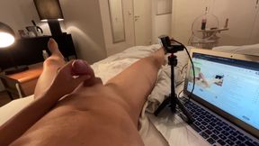 Fat Load of Cum Injected Into the Camera - Behind the Scenes of a Live Stream