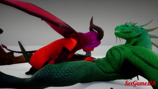 Fantasy friends play with monster cocks and get fucked very hard