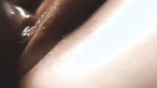 Slow Motion close up creamy twat fucking. Entered her cum-drenched