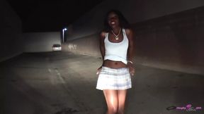 By Stripping in Public the Brunette Made His Cock Want to Plow Her Tight Slit