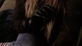 Stroking you with gloves