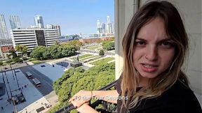 Argentinean Beauty: Blonde wife takes massive dildo in her round ass