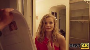 Slim Blonde Beauty Would Rather Please a Debt Collector Like a Washed-up Slut Than Pay Her Debt