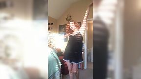 This teen is more than happy to get out of her dress and I love her tan lines