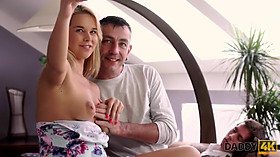 Step-sons' girlfriend Nikky Dream gets a mouth and pussy pounding from her daddy