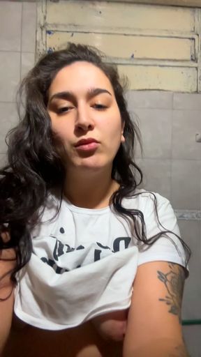 Amateur teen peeing on cam for fans