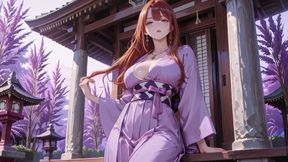 Red-haired Miko! Seamlessly Switching Between the Japanese Garden and the Bedroom, From Lazy Poses to Wet-mouth Teasing.