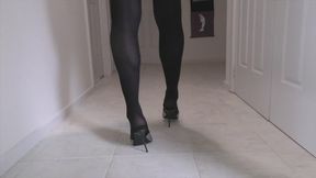 High Heel Walking and Posing in sexy Stiletto Mules