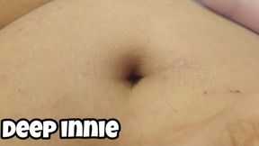 Deep Belly Button Extreme Close Up - Touching my navel