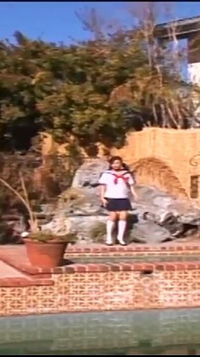 Tia Tanaka Naked Pool and Living Room Pee