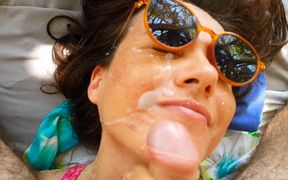 Sexy Brunette MILF Gets Fucked on the Beach and Gets a Huge Facial Cumshot