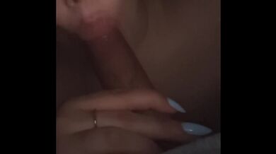 Nocturnal Moaning Brunette MILF Enjoying a Relaxing BBC Amatuer Blowjob