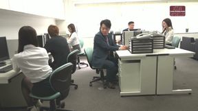 Female Office Worker in Black Pantyhose