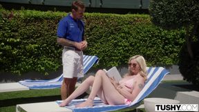If it's not in her ass, she won't ask for ' service'! Blonde Lexi wants it ALL in HD