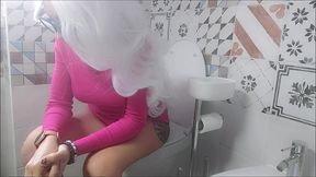 chantal and her enema alone in the bathroom