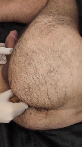I am giving him rough asshole prostate massage til he cums hard   Clip 1
