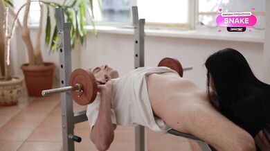 Gym Girl Rides Me While I’m Stuck Under Barbell