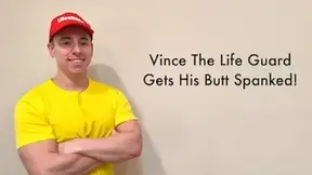 Vince The Lifeguard Gets His Butt Spanked!