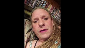 Sissy faggot crossdresser uses plumb machine