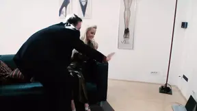 Seductive Cindy Dollar gets artist's cock in his gallery studio
