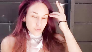 Artemisia Love smoking sesh compilation XXL titties fetish and long hair cougar