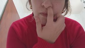 Lola picks her nose to eat