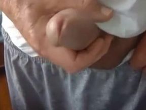 Mature Daddy Strokes His Big Cock on Webcam