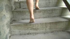Barefoot city walk