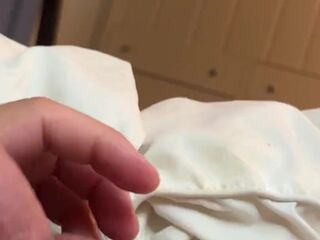 balls tied up playing and stroking and moaning