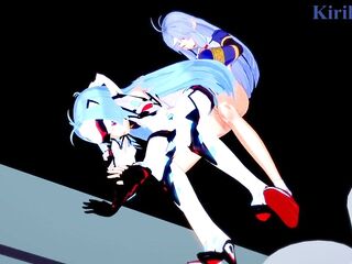 KOS-MOS and Suzuka-Hime have intensive shemale hentai sex - Xenosaga & SRW OG Saga: Endless Frontier Anime