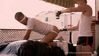 Axel Abysse Fists Twink David Lucas Ass on Balcony with Huge Toys