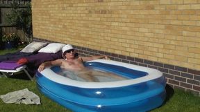 Camilla and Mr C in the pool