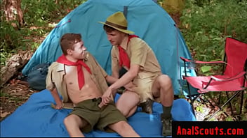 Caught Jacking off by the ScoutMaster-AnalScouts