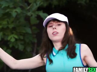 Step parents bang step daughter & step son after pickleball game