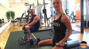 Fit Blonde Loves to Fuck in a Gym
