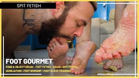 Foot Gourmet: The Special Recipe of Louise Marcada and Her Allies (720 EN SUB) - Food & Object Crush - Foot Fetish - Soles - Spit Fetish - Humiliation - Foot Worship - Foot Slave Training