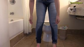lizzy lamb pissing her tight jeans omorashi wetting